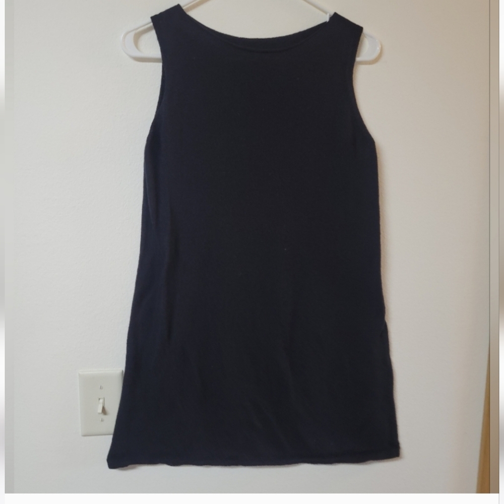 Eileen Fisher Black Sleeveless Tank 100 Percent Wool